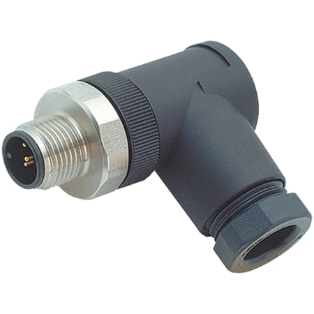 Murrelektronik M12 MALE 90 Degree FIELD-WIREABLE SCREW V4A, 5-pol. 6-8mm max. 0, 75mm 7004-12881-0000000